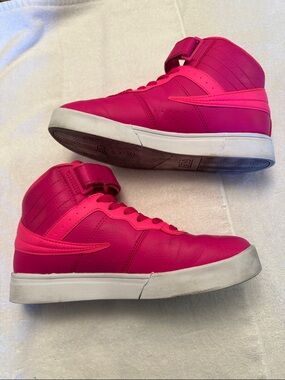Fila women’s High-Top Sneakers in Hot Pink with White Sole